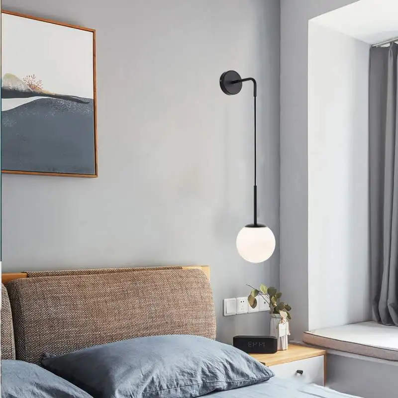 Современный Стеклянный светодиодный настенный светильник скандинавский Wandlamp
