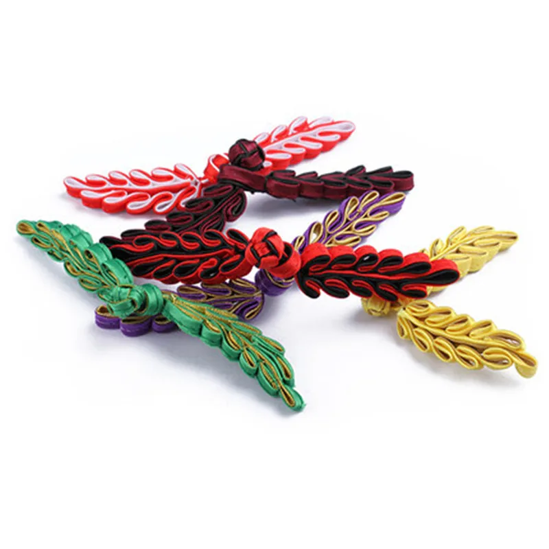 5 пар ручная работа китайская лягушка пуговицы узел декоративные листья для