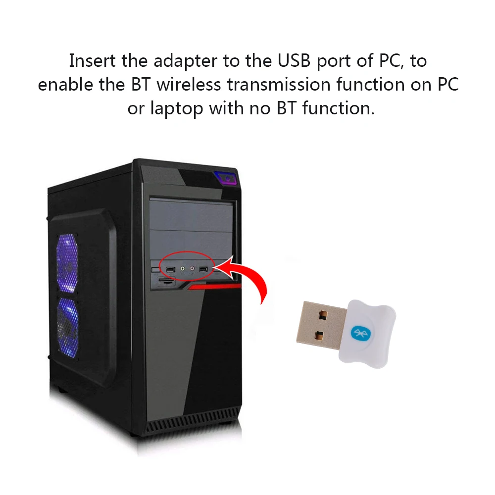 Беспроводной USB адаптер BT 5 0 Dongle музыкальный аудиоприемник передатчик для ПК