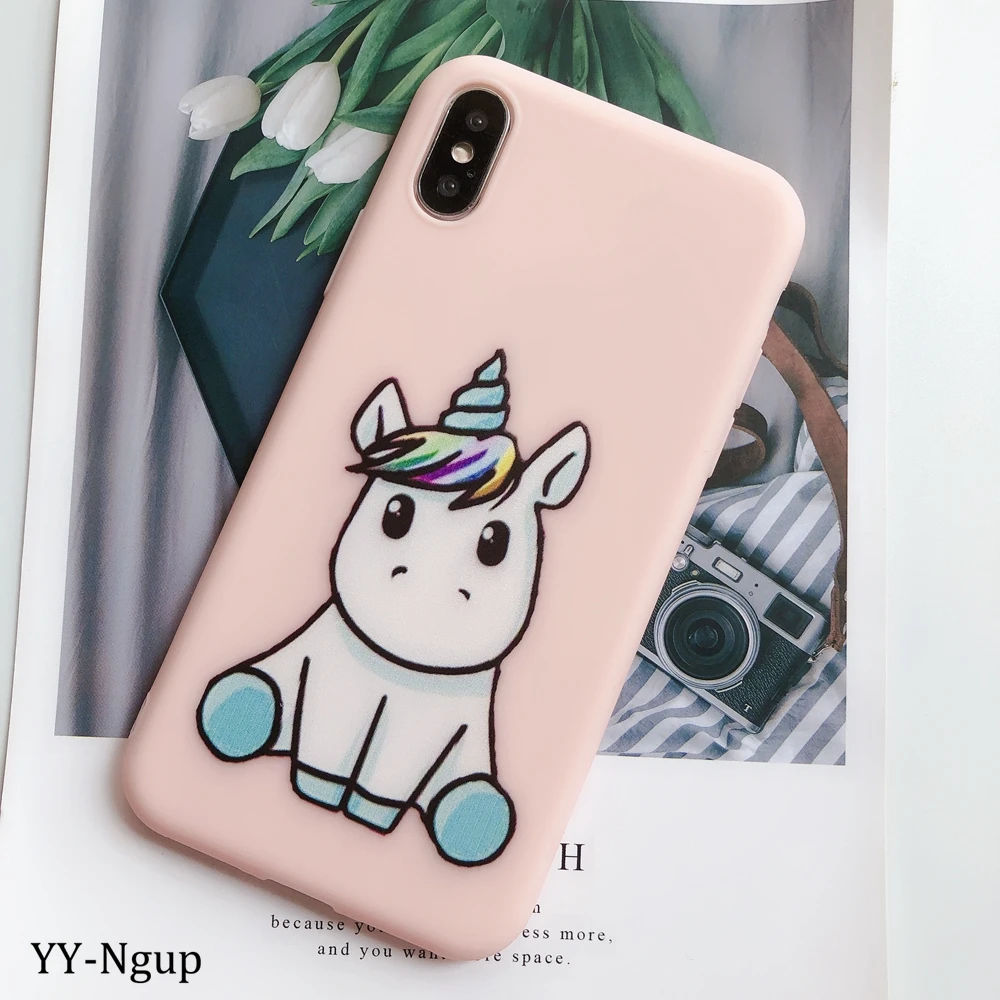 Для iPhone 7 i Phone 8 Plus чехол Kawaii подставка держатель Единорог силиконовый чехол для iPhone X XR XS Max 5 5S SE 6 6S 7 Plus чехол для женщин - Цвет: 8