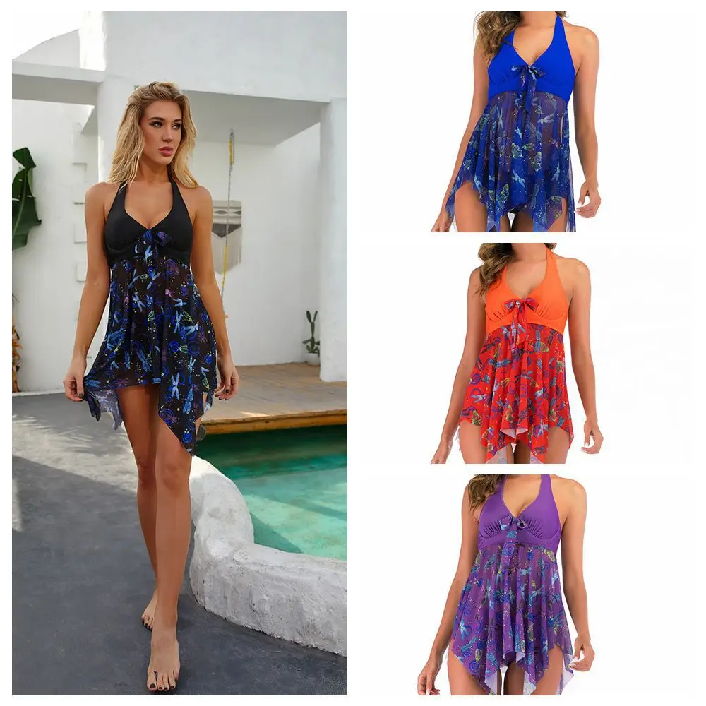 Женский комплект бикини винтажный купальник с принтом большой размер S