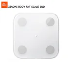 Электронные весы Xiaomi Mijia 2, цифровой прибор для измерения массы тела и жира, со светодиодным экраном, приложение для анализа данных