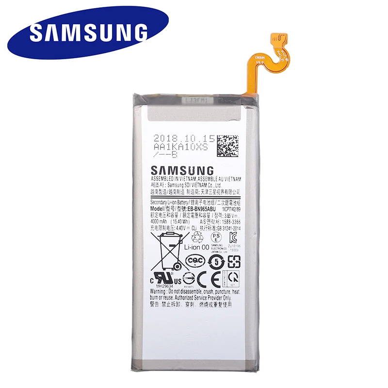 Сменный аккумулятор SAMSUNG оригинальный для Samsung GALAXY S9 Plus G9650 + G965F телефона на 3500 мА/ч