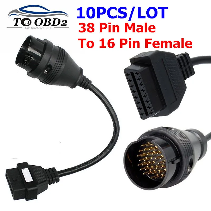 

10 шт./лот Диагностический кабель для BENZ 38PIN TO OBD OBD2 16Pin гнездовой разъем 38 Pin кабель для автомобиля 38 Pin типа «папа» до 16 контактный разъем