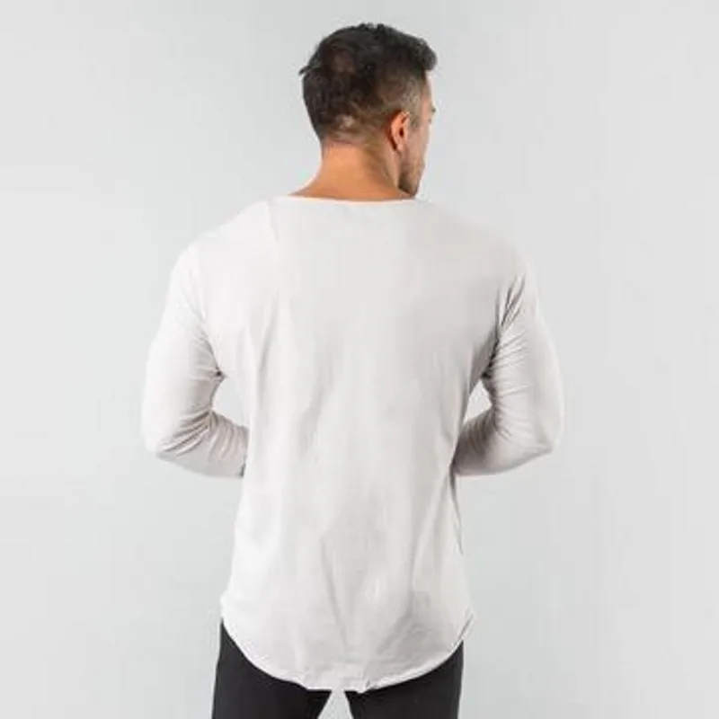 Alphalete мужская повседневная мужская футболка черная белая футболка Весна Новая мода o-образным вырезом Тонкая футболка с длинными рукавами Топ
