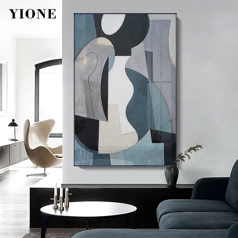 

Nordic Poster Abstract Wall Art Picture Blue Modern Canvas Paintings for Living Room Office Home Decorative Prints Wall Painting