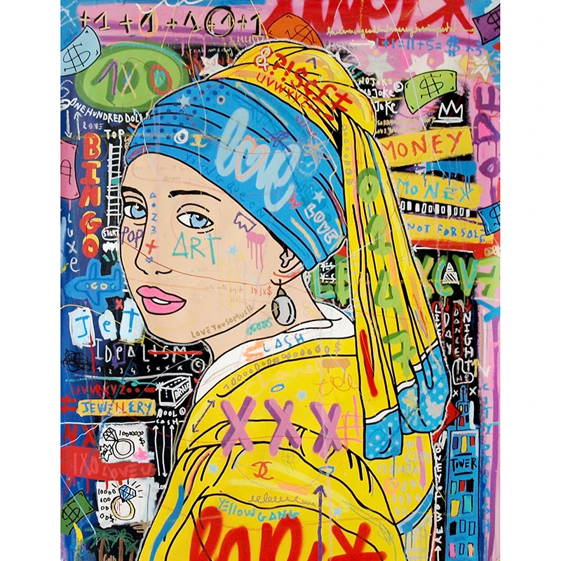 

Modern Graffiti Art Canvas Painting Street Movie Figures Art Poster Retro Pictures on The Wall Art Posters and Prints Home Decor