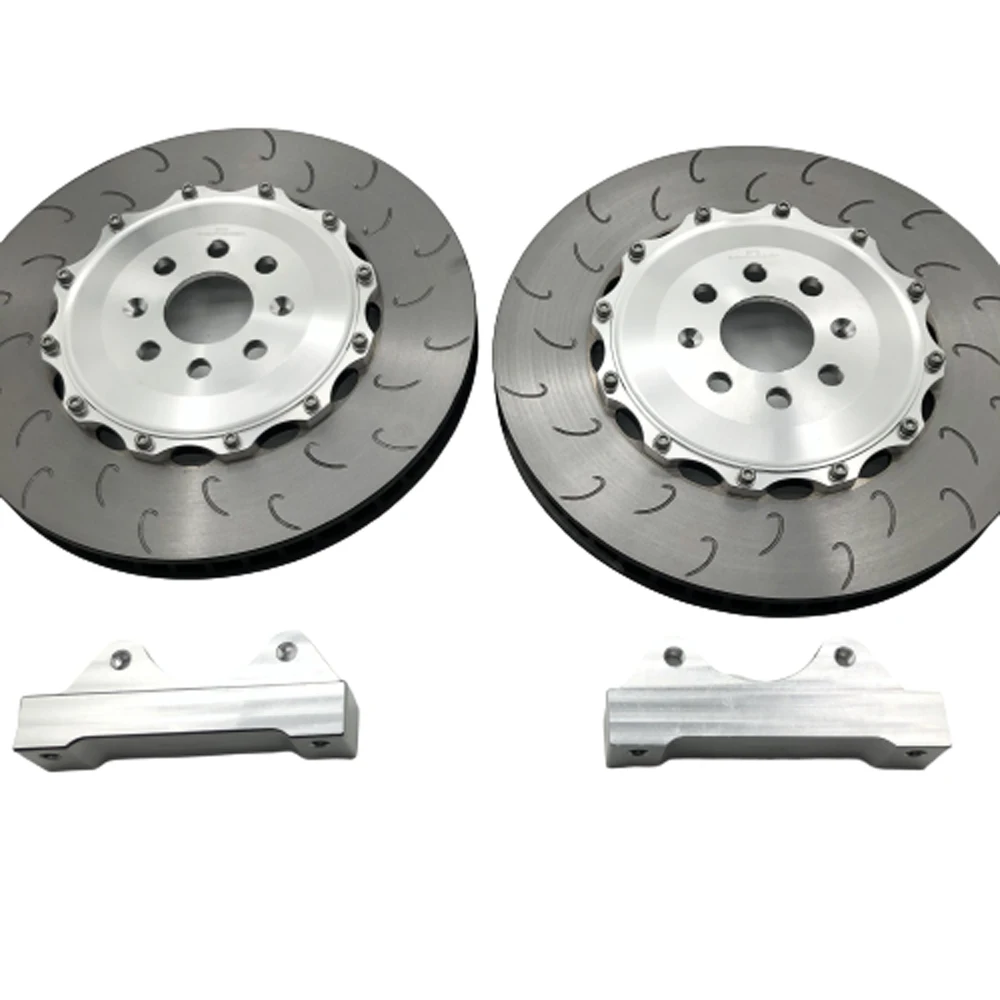 

hot selling RACING use silver color center bell and bracket 355*32mm J HOOK disc rear wheel 18 inches for Tesla-Model 3 car