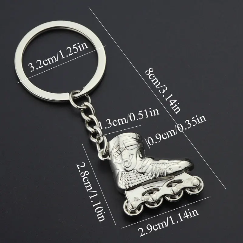 

Personality Mini Roller Skates Key Chains Single row skating Keychain Key Ring Women Bag Holder Pendant Trinket Accessaries