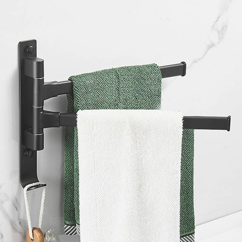 Держатель для полотенец в ванную комнату настенный вращающийся держатель