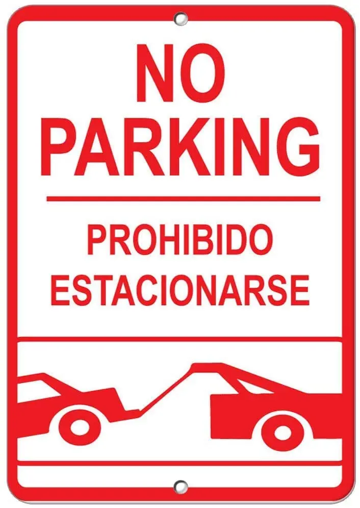 

No Parking Prohibido Estacionarse 2 Parking Poster Funny Art Decor Vintage Aluminum Retro Metal Tin Sign Decorative Signs