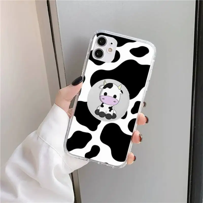 

Milk Cow Print animal pattern Phone Case Transparent soft For iphone 5 5s 5c se 6 6s 7 8 11 12 plus mini x xs xr pro max