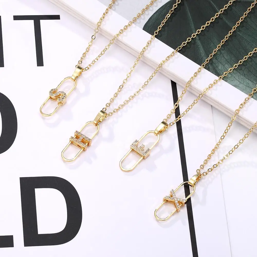 Модное изящное ожерелье с буквами инициала для женщин 2020 Za мини кулоны из фианита