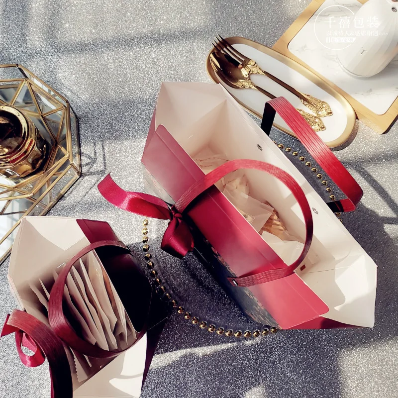 Портативная упаковка для печенья и выпечки цвет розы