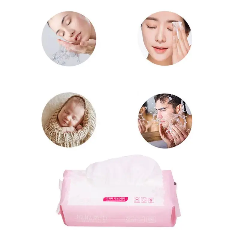 

80Pcs/Pack Net Weave Disposable Cotton Towel Washing Face Pad Removable Tissue Cosmetic Makeup Remover Tool Wet Dry Cloth Wipes