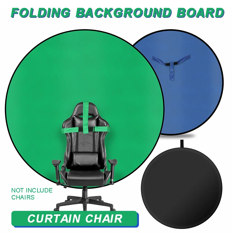 Green Blue Double-sided Backdrop Screen Portable Foldable Background Cloth For Photography Studio Green Screen