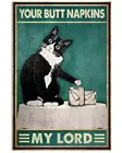Черная кошка ваша задница салфетки мой Лорд постер Винтажный стиль металлическая табличка настенное украшение металлический знак 8x12 дюймов