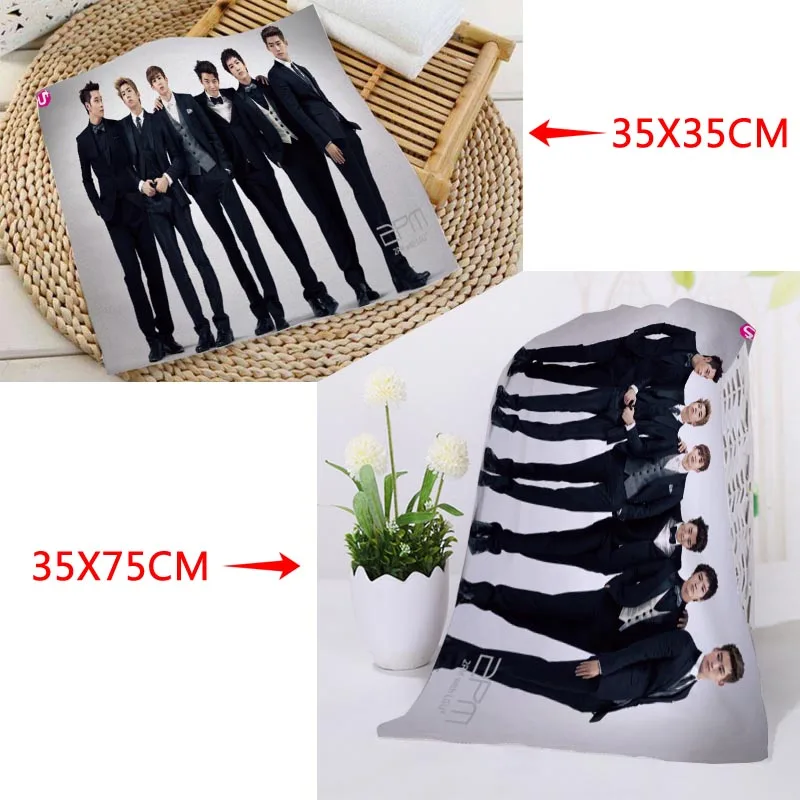 Квадратное полотенце с принтом KPOP 2PM на заказ абсорбирующее быстросохнущее из