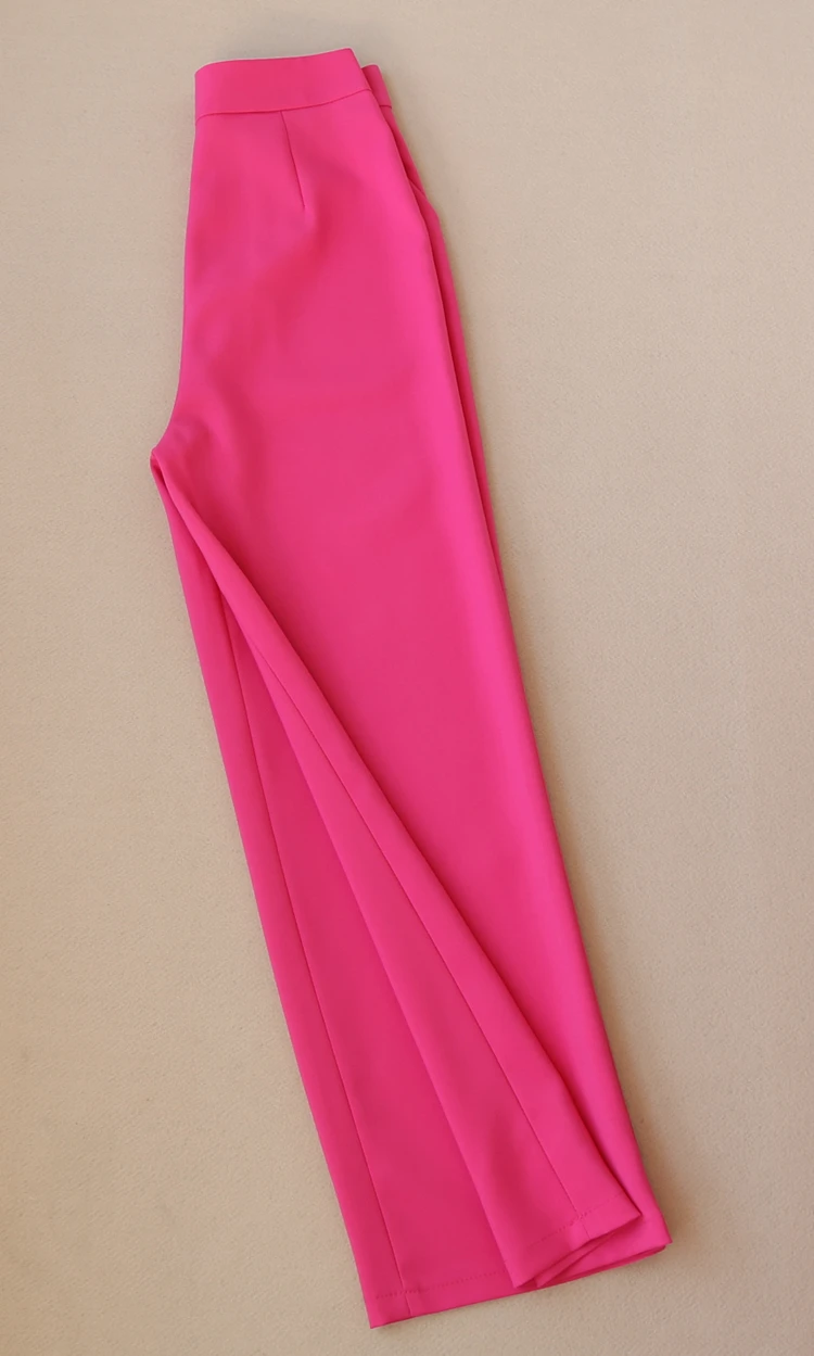 

2020 Fly Polyester Full V-neck Women Set Professional Work Suit Solid Color Ladies Pants Two-piece Royal High Quality