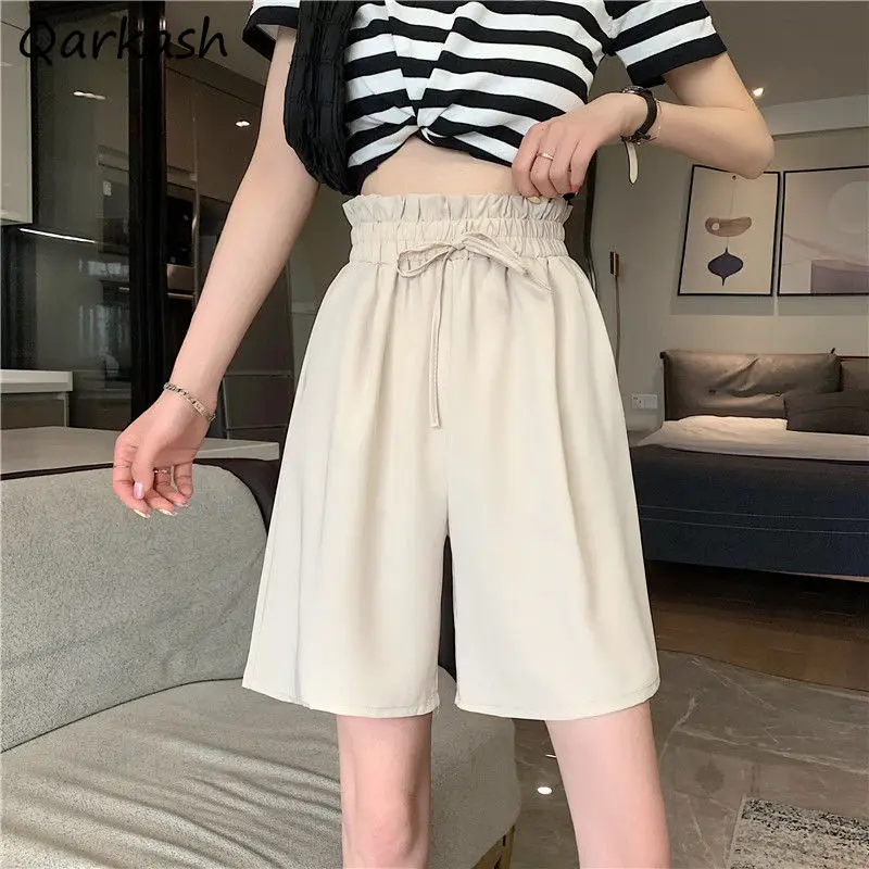 

Casual Pants Women Summer Wide Leg Pure Color Loose High Waist Simple All-match Female Korean Style Fashion Bottom New Elegant