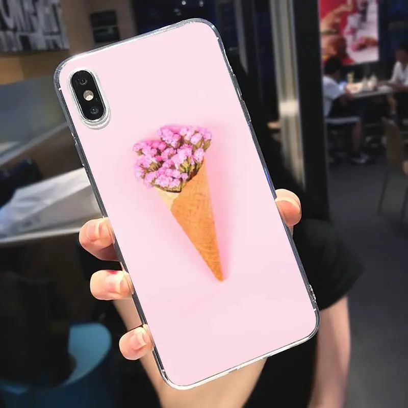 

Aesthetics Chic Minimal flower Phone Cases Transparent for iPhone 6 7 8 11 12 s mini pro X XS XR MAX Plus