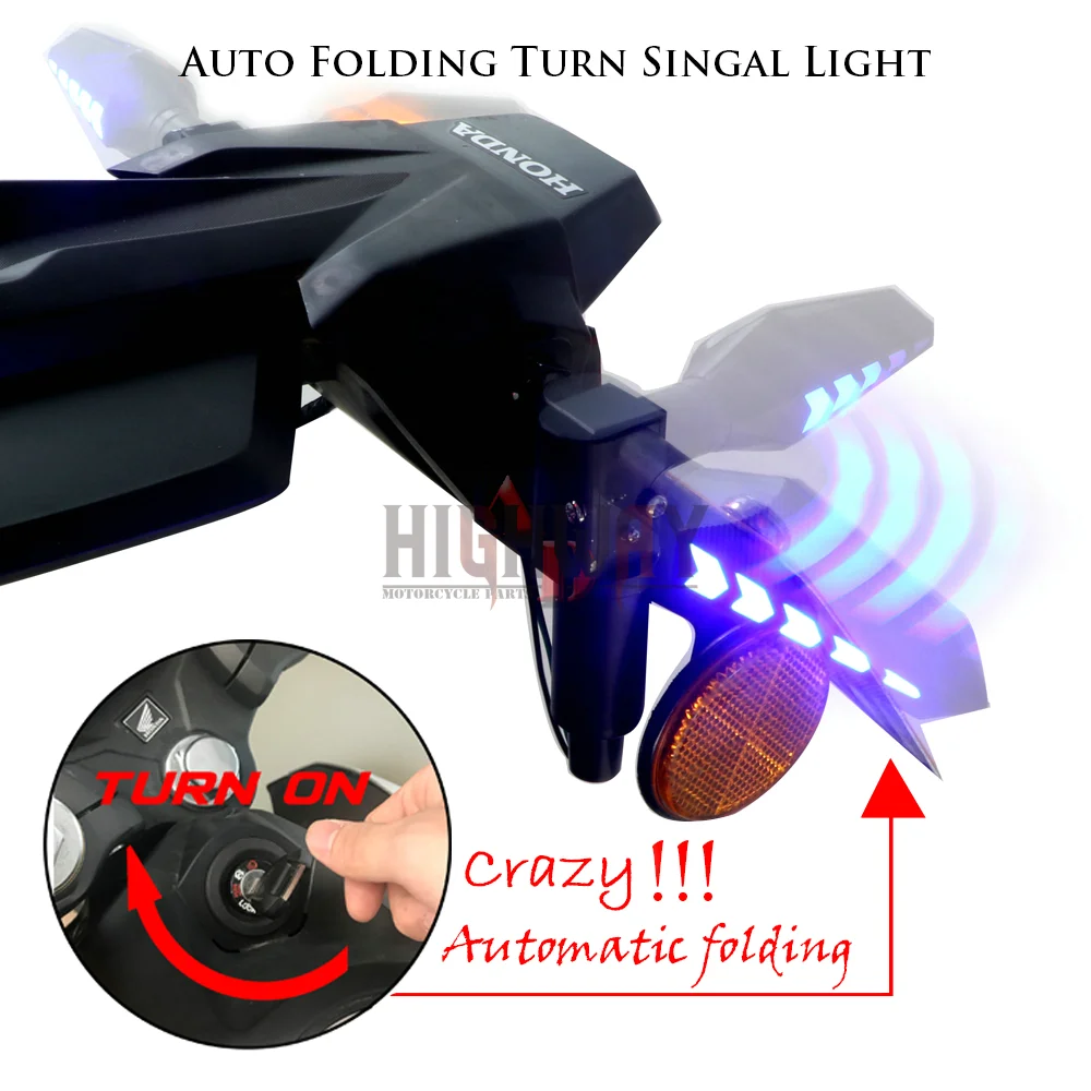 

New Design Motorcycles 12V Smart Auto Fold Turn Signal Light Intelligent Rear tail lights Warning Indicator Lamp Blinker