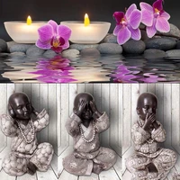 full squareround drill 5d diy diamond painting orchid candle buddha 3d rhinestone embroidery cross stitch 5d decor