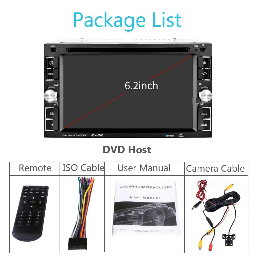 Универсальный Автомобильный Bluetooth плеер 2 din радио 2din Android с камерой заднего вида 6