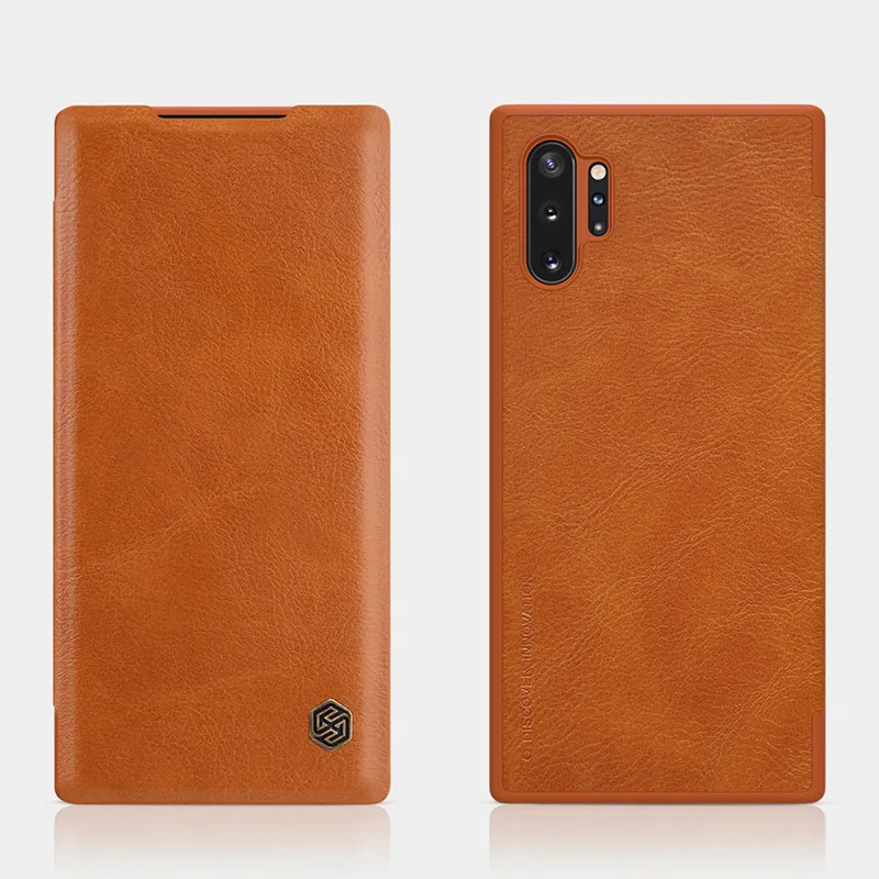 Nillkin Qin Роскошный ультра тонкая Книга Флип кожаный чехол для samsung Galaxy Note 9 10 S9 S10 Plus S10E Note10 Plus слот для карт