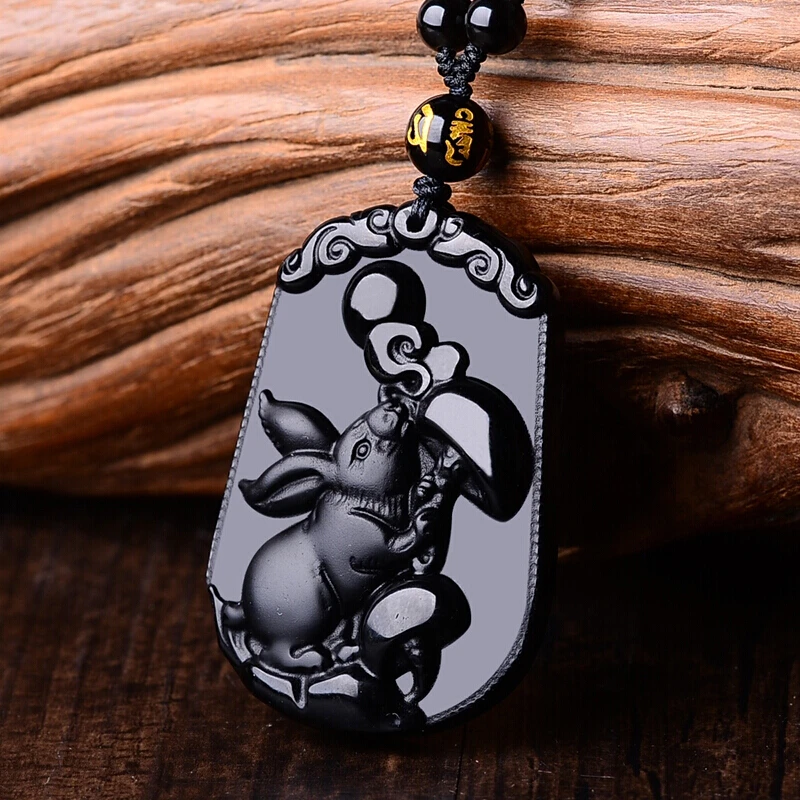 Ожерелье из натуральных черных бусин обсидиана ручная работа знаки зодиака