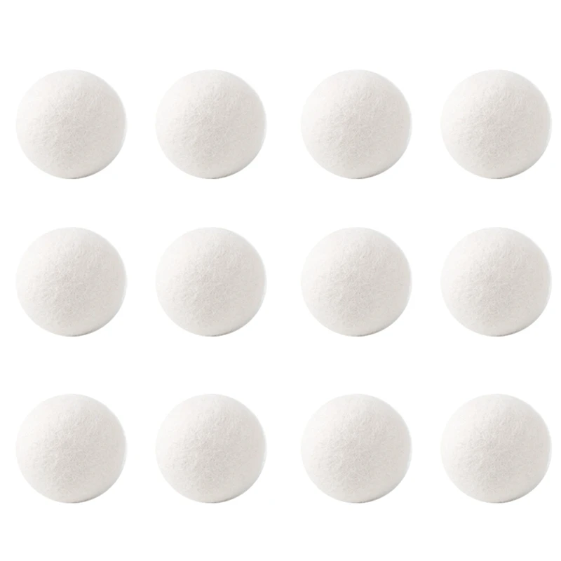 

12-Pack 6Cm 100% Premium Wool Dryer Balls ,Handmade,Eco-Friendly,All-Natural Fabric Softener