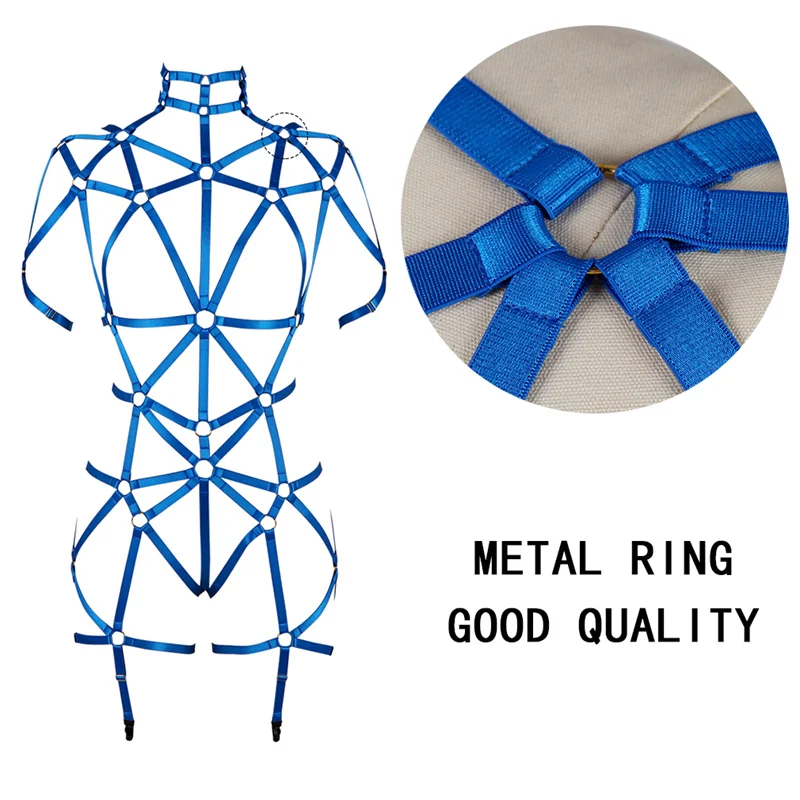 

Full Body Harness Bra Gothic Rave Waist Leg Bondage Garter Belt Sexy Lingerie Body Cage Set for Women Punk Pole Dance Wear