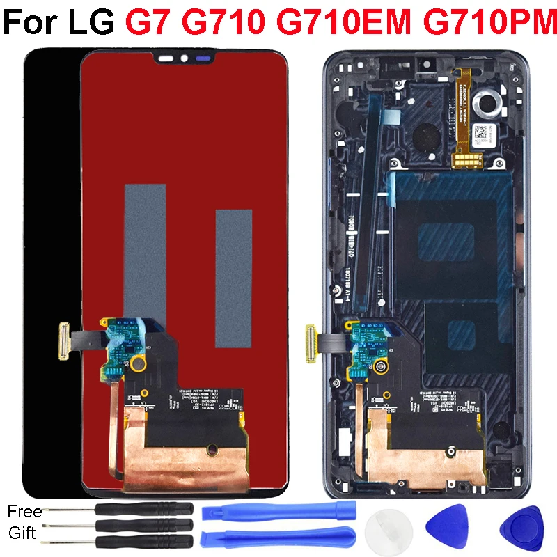 Для LG G7 ЖК дисплей сенсорный экран с рамкой дигитайзер сборка Замена для G710 G710EM