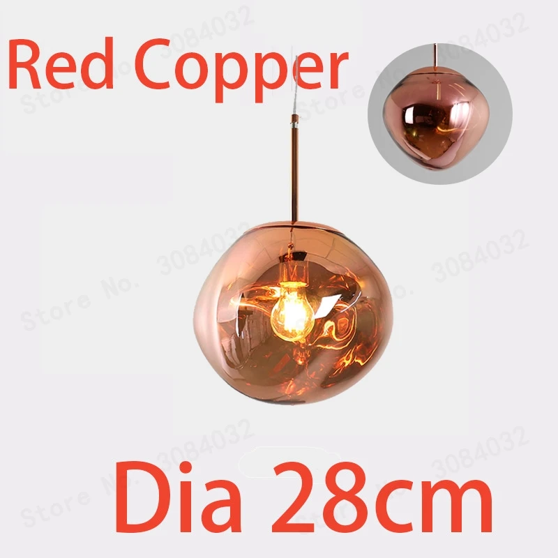 Copper Dia28cm BDBQBL Новинка стеклянные подвесные светильники Dia28/40 см медь/золото/серебро подвесной светильник E27 креативный подвесной светильник для спальни - Цвет корпуса: Copper Dia28cm