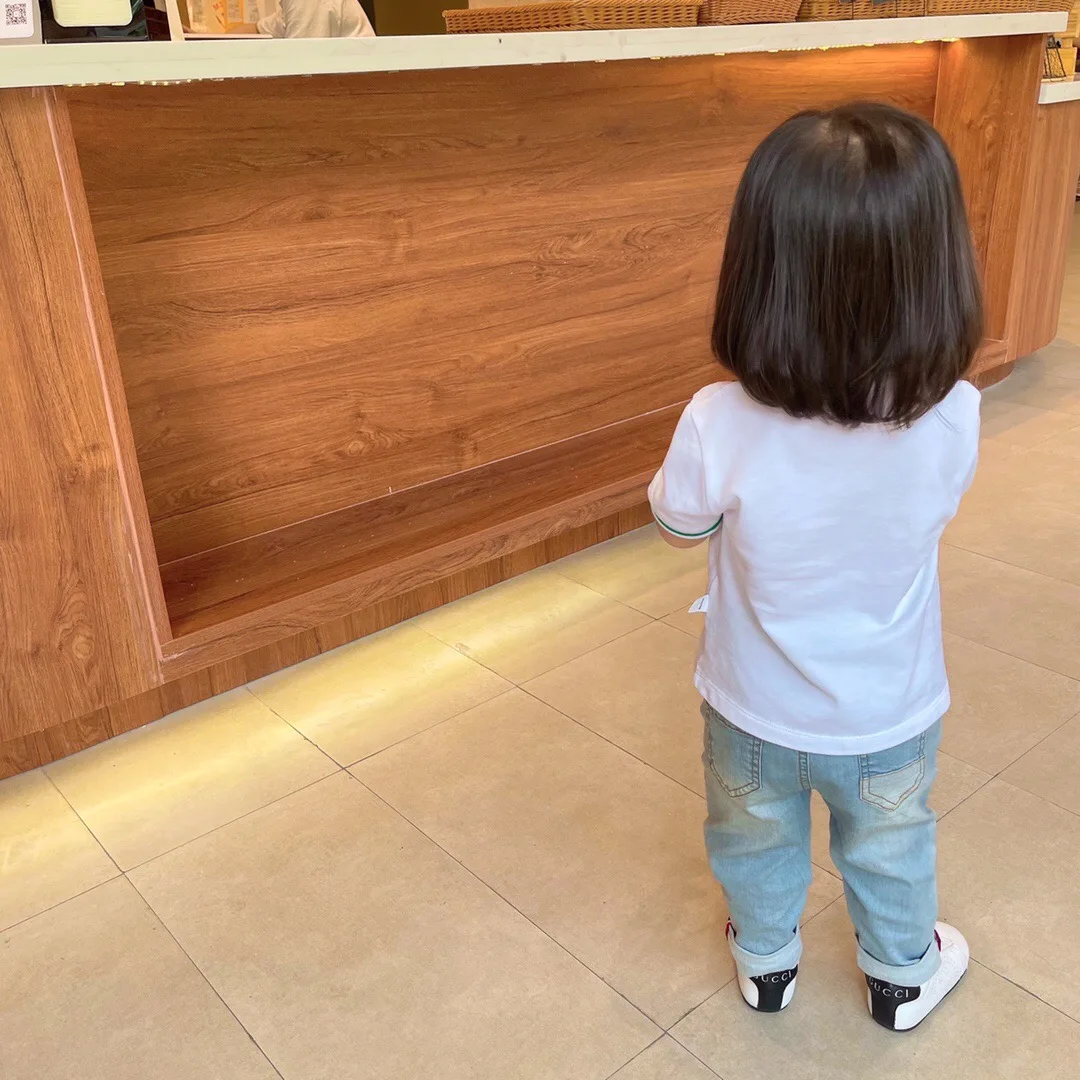 

Spring and summer pearl cotton children's Polo Shirt Men's and women's short sleeve T-shirt sweat absorbing cotton casual top