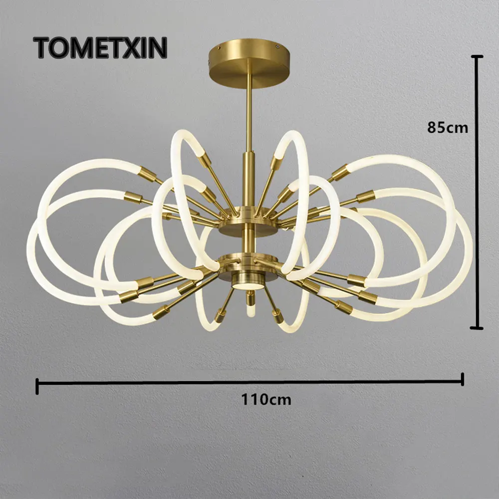 

silica gel chandeliers home decor Copper chandelier lighting lamp living room decoration light fixtures bedroom Remote control