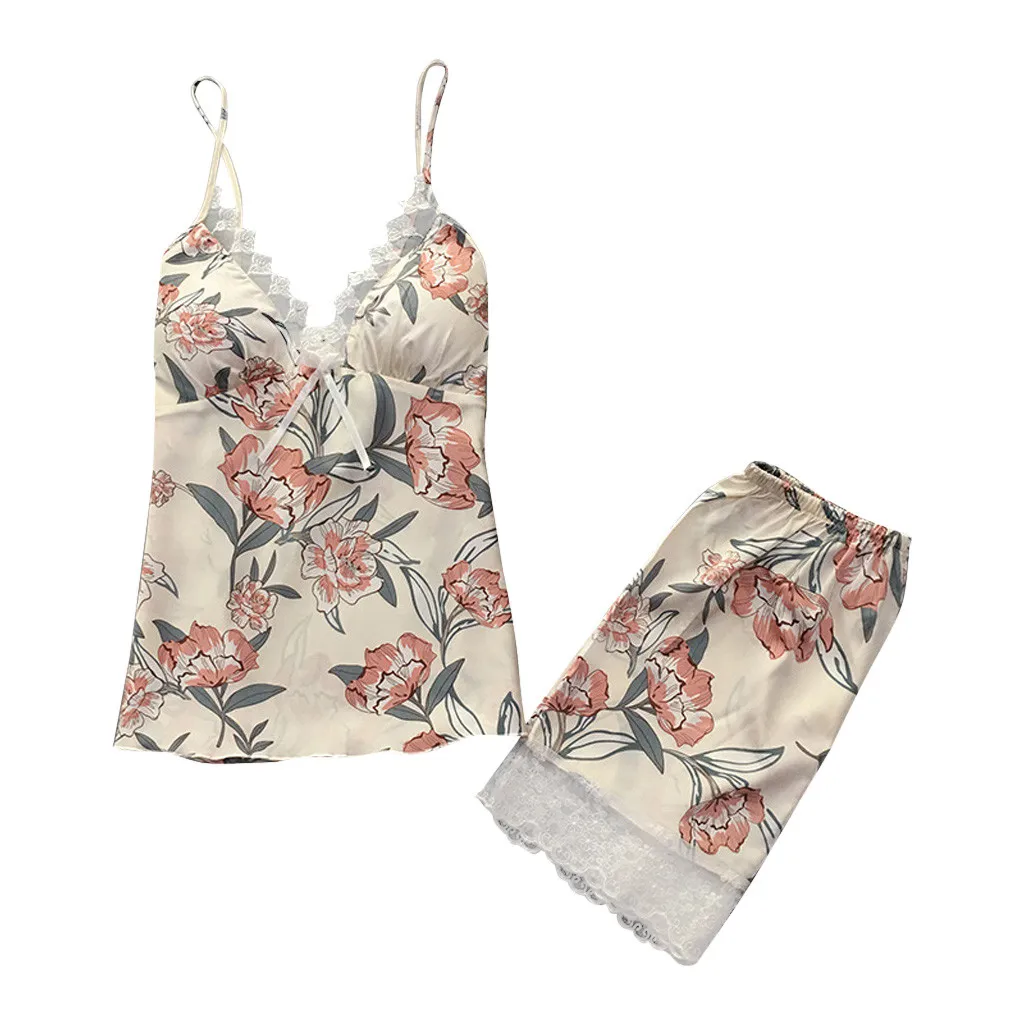 Пижамный комплект для сна и отдыха пикантная атласная пижама женская летняя