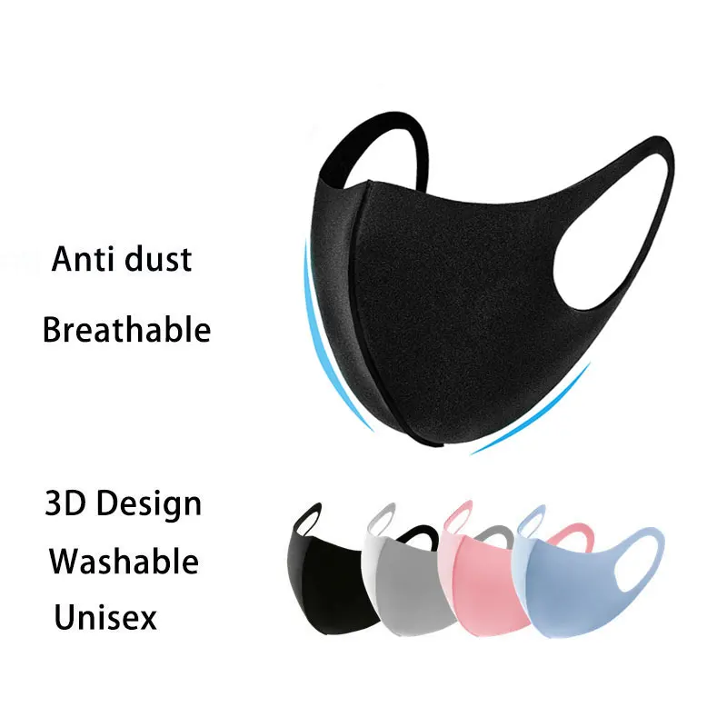 Корейская маска для лица с губкой 3 шт. моющаяся Пылезащитная многоразовая