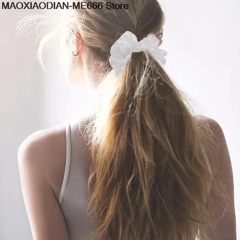 

Hot Sale Hair Band Women Solid Color Scrunchies Elastic Headbands Mesh Hairbands Girl Hair Tie Hair Rope Hair Accessories