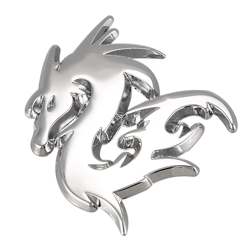 2 шт. Автомобильная серебристая металлическая 3D эмблема дракона Знак Наклейка на