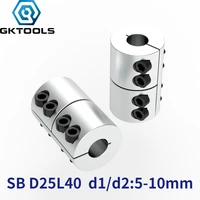 gktools d25 l40 566 357810mm rigid coupling shaft rod coupler section cnc stepper motor carving machine screw