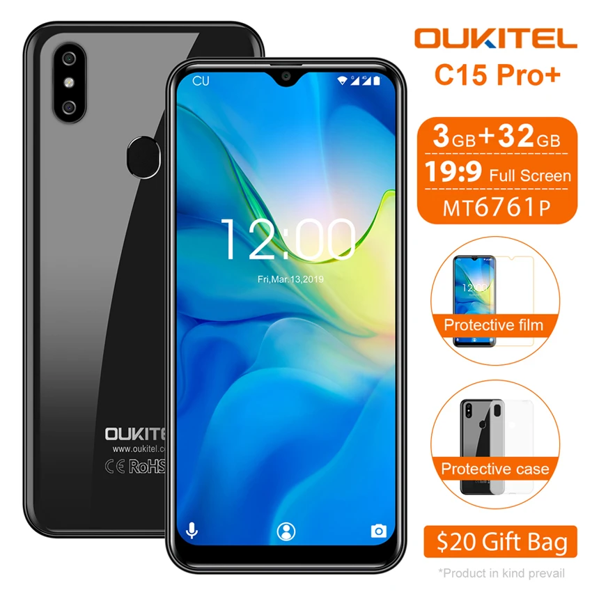Смартфон OUKITEL C15 Pro + экран 6 088 дюйма 4G Android 9 0 3 ГБ 32 ГБ|Смартфоны| |