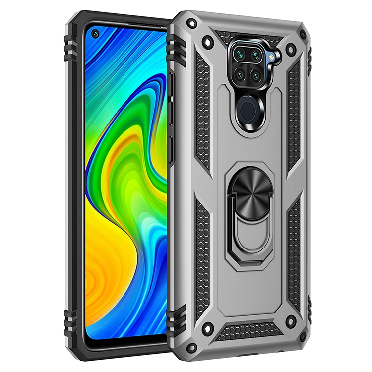 

Shockproof Armor Phone Case For Xiaomi Redmi Note 9 9S Pro MAX Luxury Car Finger Ring Holder Anti-Fall Magnetic Kickstand Cover