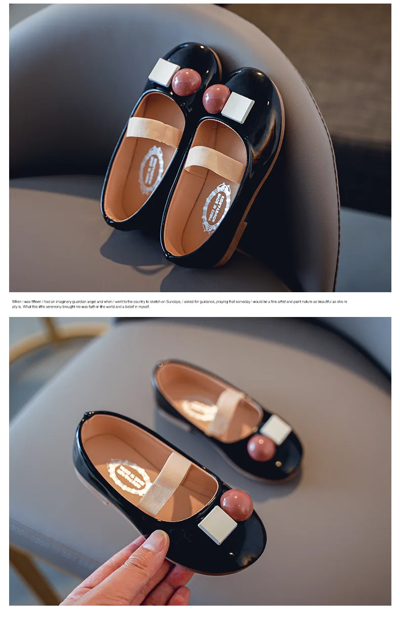 

2021 Autumn New Fashion Girls Shoes Children Flats Shoes Princess Sweet Quality For Dance Show Flats Shoes For Children Casual