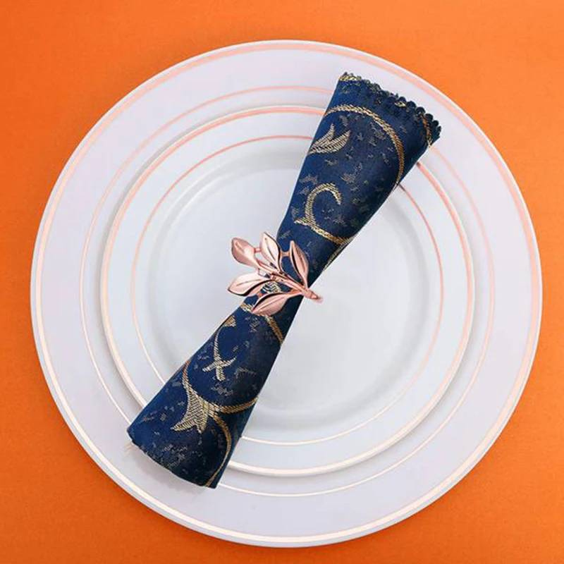 

6 Pcs Napkin Ring,Leaf Napkin Set,Napkin Ring Napkin Holder Decoration,Suitable for Christmas,Holiday, Dinner Decoration