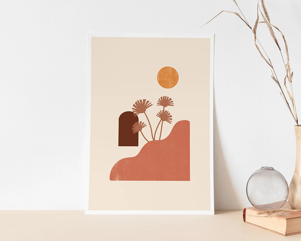 Художественная печать терракотового цвета | Современное деревенское