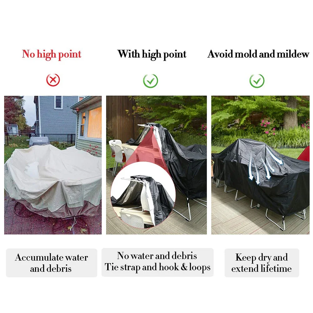 Small Sizes Waterproof Outdoor Garden Furniture Covers Rain Snow Chair Cover for Sofa Table Chair Patio Dust Proof Gray Black S images - 6