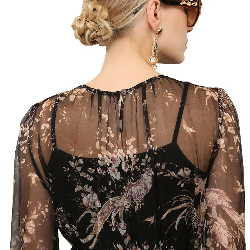 Летнее платье Tcyeek 100% из натурального шелка женское в стиле бохо женская одежда 2020