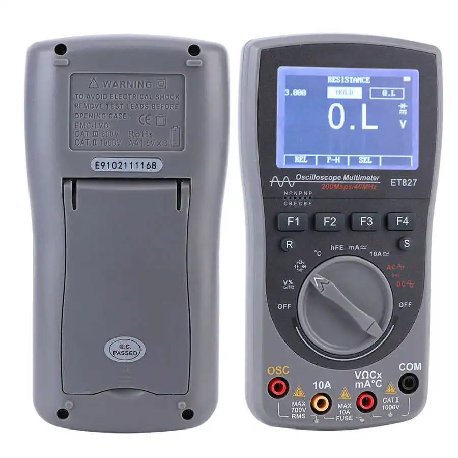 ET827 Multimeter 2 in 1 High Definition Screen 40Mhz 200Msps Handheld Professional Digital counts Meter Tester | Инструменты