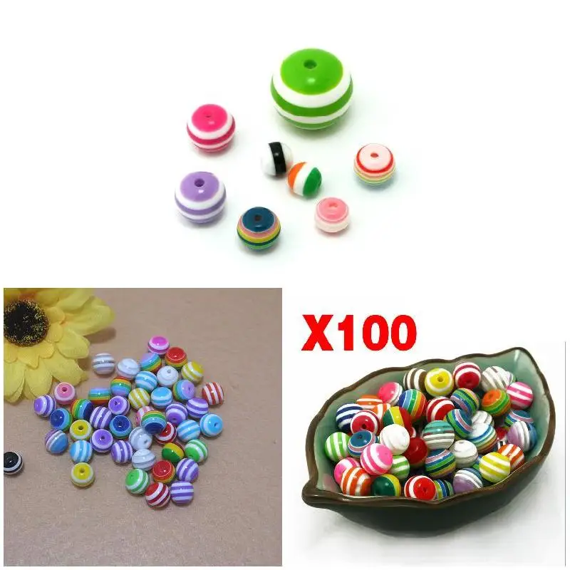 

100Pcs Balls Spacer Beads Jewelry Making Necklace DIY Rainbow Colors NSV775